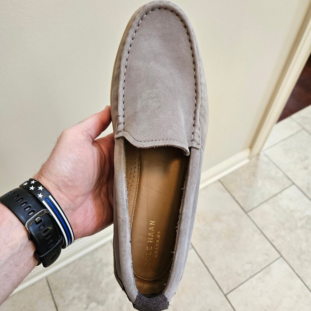 Cole Haan Men's Grand OS Boothbay Leather/Nubuck Loafers, Gray, Sz 13 - Picture 11 of 16
